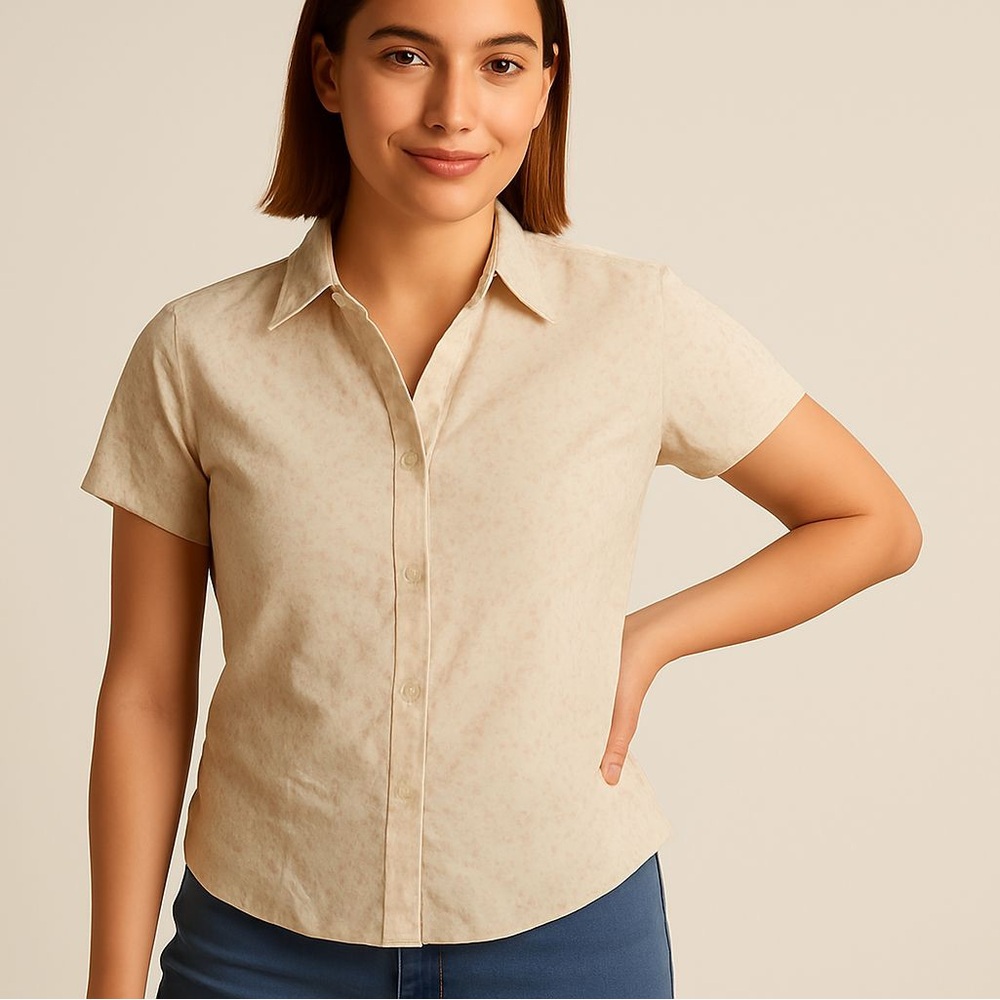 Sonoma Life + Style Women’s Floral Short Sleeve Button-Up Shirt - Size M